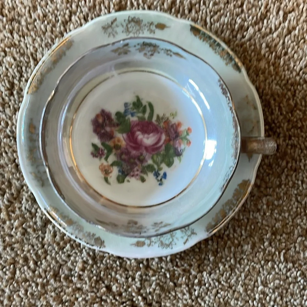 VTG Demi Cup and Saucer Floral 1912